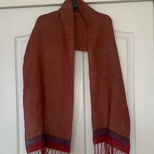 SOL 100% baby alpaca Elegant Red Woven Scarf Made in Peru
